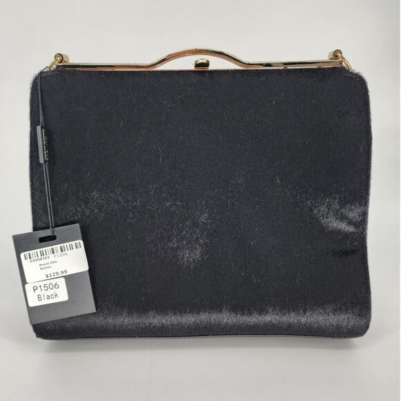 Ameri Mode Black Faux Fur & Glitter Convertible Purse Women’s One Size - Picture 2 of 15